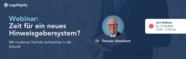 Webinar zeit für ein neues Hinweisgebersystem am 17.06.2025 von 10-11 Uhr