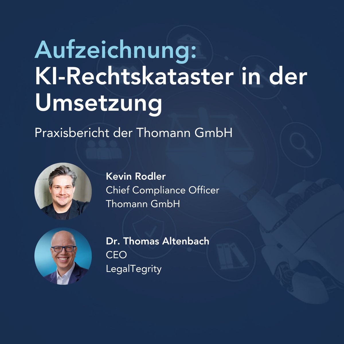 LegalTegrity Live-Workshop: KI-Rechtskataster in der Umsetzung 16.06.2026