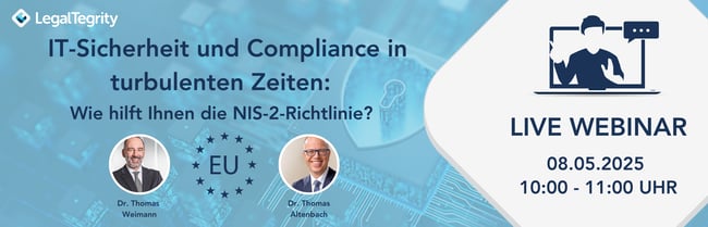 LegalTegrity Webinar Aufzeichnung NIS-2-Richtlinie - IT-Sicherheit und Compliance