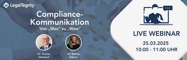Webinar Compliance-Kommunikation LegalTegrity