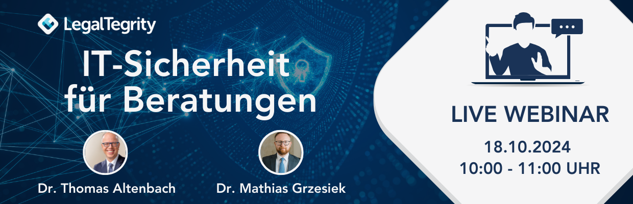 Aufzeichnung Webinar IT-Sicherheit für Beratende vom 18.10.2024