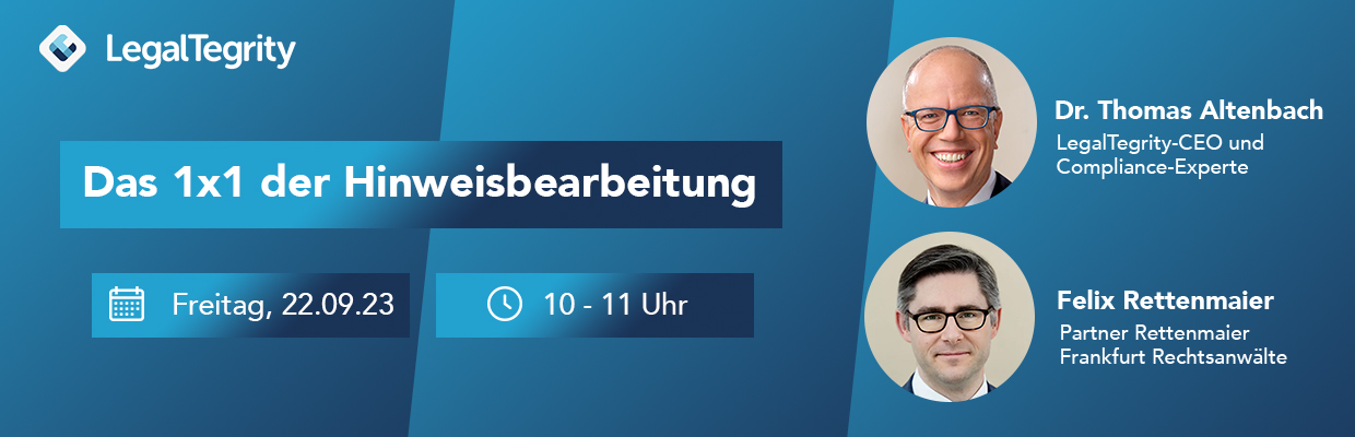 LegalTegrity Webinar 1x1 der Hinweisbearbeitung 22.09.2023